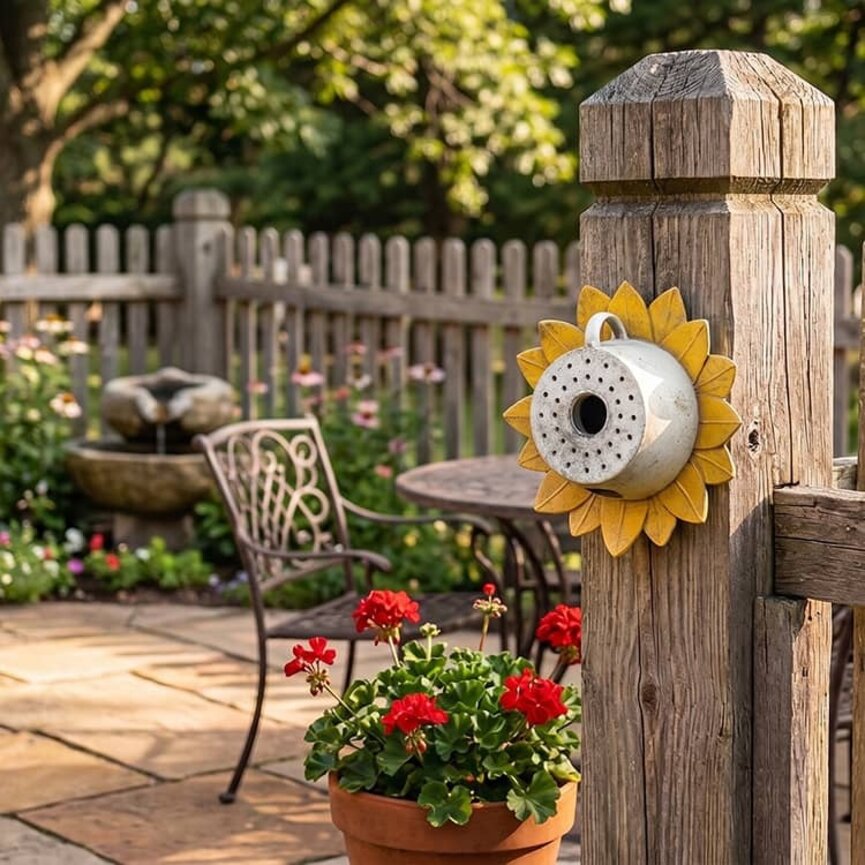 Sunflower Wall Birdhouse - 13" x 5.75"