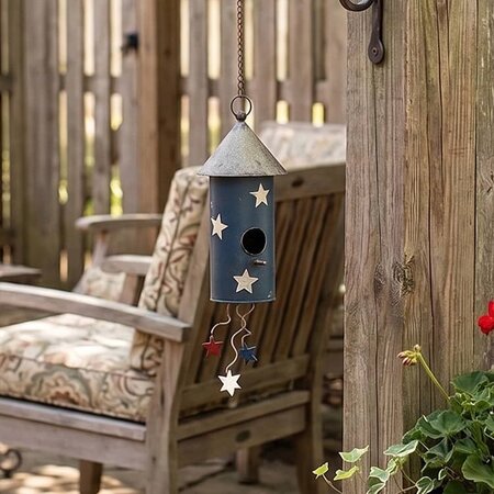 Blue & White Stars Firework Birdhouse - 17.75"