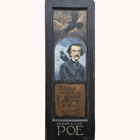 Edgar Allen Poe Hand Painted - 28"