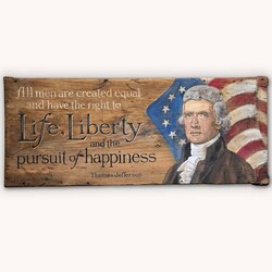 Terri Palmer Hand Painted Thomas Jefferson Life, Liberty & Pursuit of Happiness - 23" x 9.5"