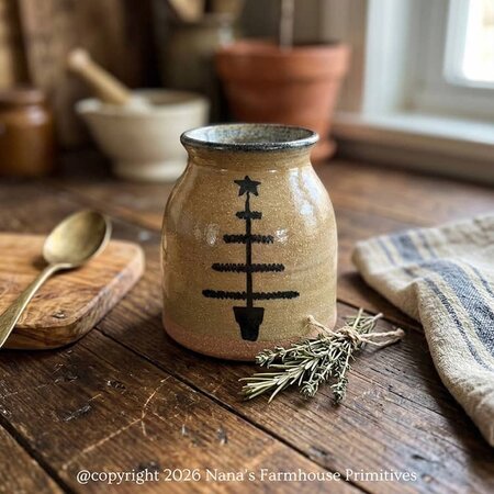 Canning Crock Feather Tree Small - 5"