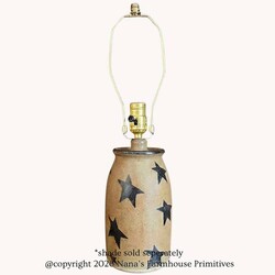 Clay Craftsman Brown Pottery Table Lamp with Stars - 20.5" x 5"