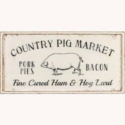 Country Pig Market Sign - 16" x 32"