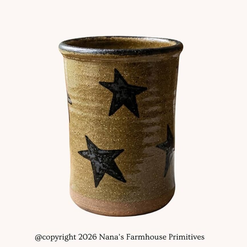 Clay Craftsman Pottery Crock with Stars - 5"