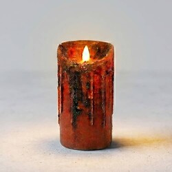 Bittersweet with Pumpkin Real Look Timer Pillar - 3x6