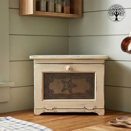 Bread Box with Tin Star - Buttermilk