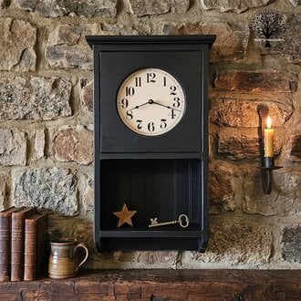 Homestead Clock W/Display Shelf Black