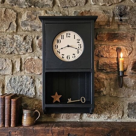 Homestead Clock W/Display Shelf Black