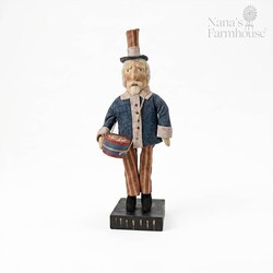 Uncle Sam Standing on Box with Drum - 15"