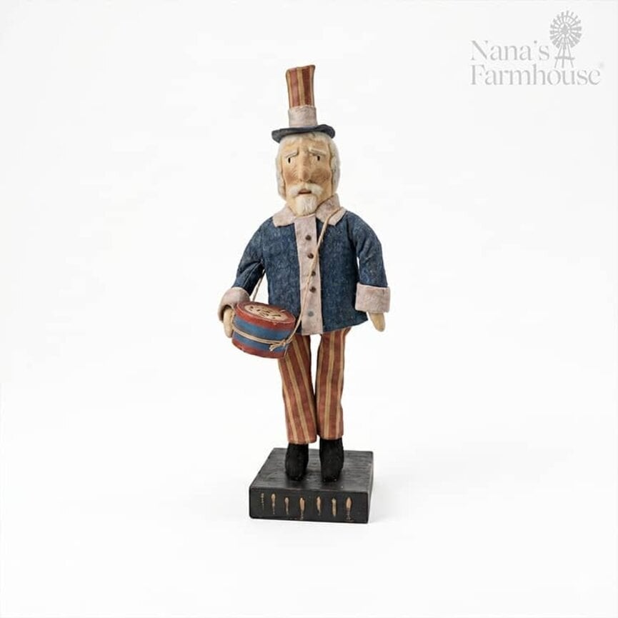 Uncle Sam Standing on Box with Drum - 15"