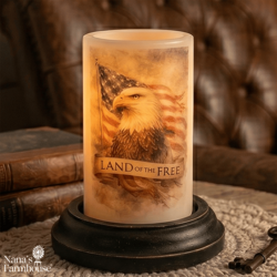 Patritotic Summer Freedom Eagle Candle Sleeve Vanilla