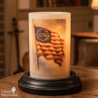 Patriotic Summer Flag Candle Sleeve - Vanilla