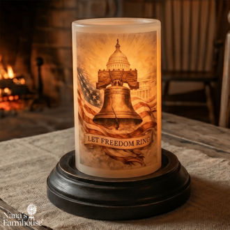 Patriotic Summer Liberty Bell Candle Sleeve - Vanilla
