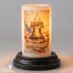 Patriotic Summer Liberty Bell Candle Sleeve - Vanilla