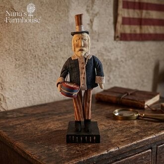 Uncle Sam Standing on Box with Drum - 15"