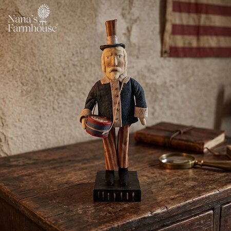 Uncle Sam Standing on Box with Drum - 15"
