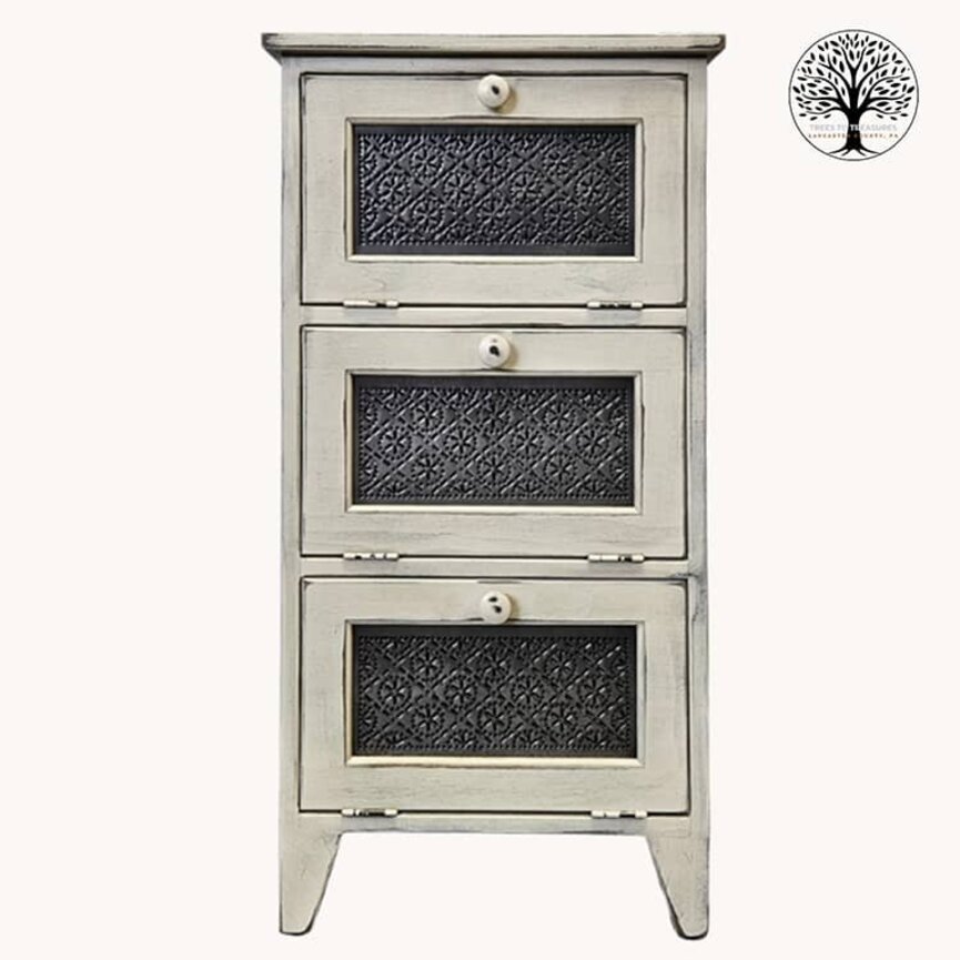 Veggie Bin Three Door Old Mill Insert Buttermilk - 34.5"