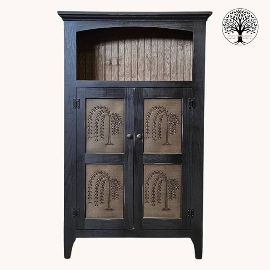Willow Tree Arched Pie Safe Black - 60"
