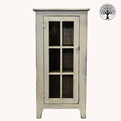 One Door Curio 6 Glass Pane Buttermilk - 43"