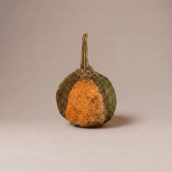 Krisnick Pumpkin with Stem Orange & Green - 9.5" x 5.5"