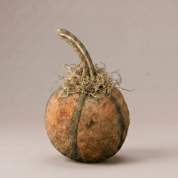 Krisnick Orange Pumpkin with Stem - 8" x 6"
