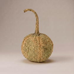 Krisnick Pumpkin with Stem Orange Green - 9" x 5"