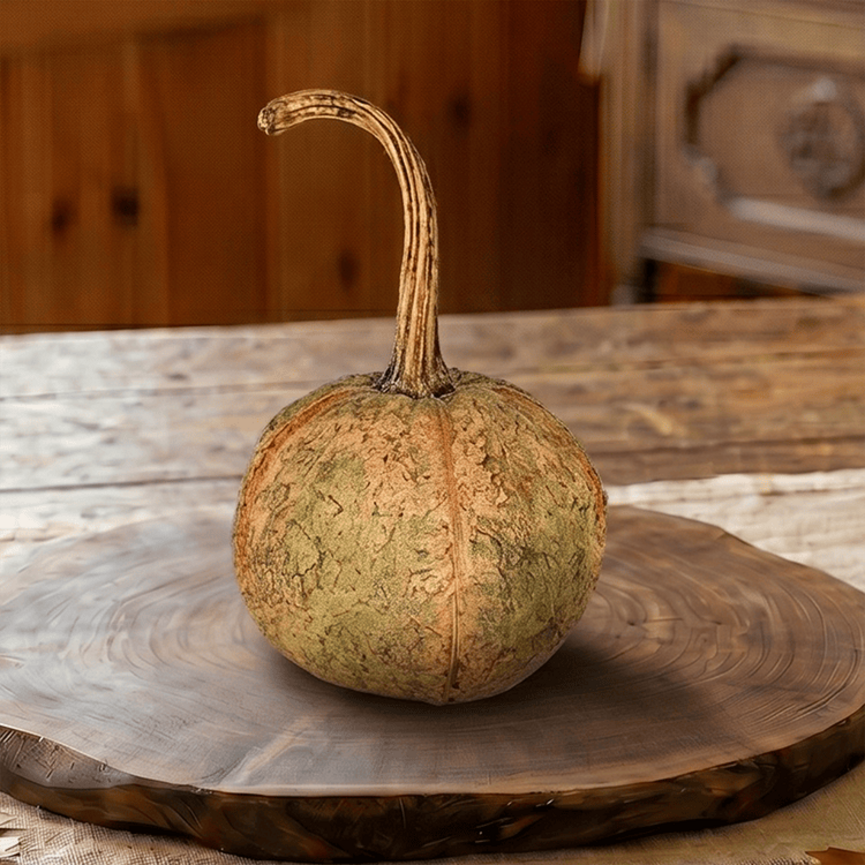 Krisnick Pumpkin with Stem Orange Green - 9" x 5"