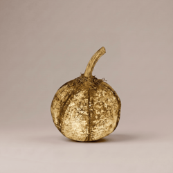 White Pumpkin Stem with Green Stripe - 6" x 3"