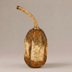 Krisnick Pumpkin with Stem Orange,White & Brown - 13" x 4.5"