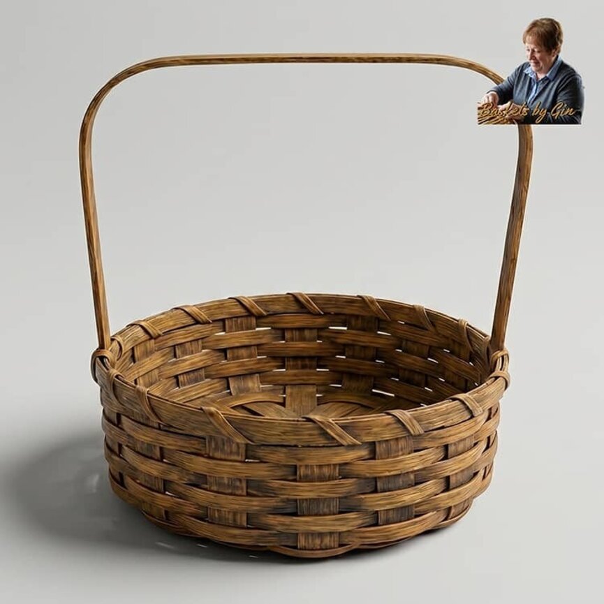 Round Pie Basket Square Handle Mustard - 11" x 12" x 10.5"