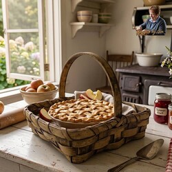 Square Pie Basket Natural - 9.5" x 2.5"