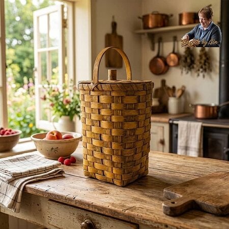 Covered Storage Basket with Lid - Mustard