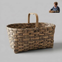 Cargo Basket in Natural with Black - 20" L