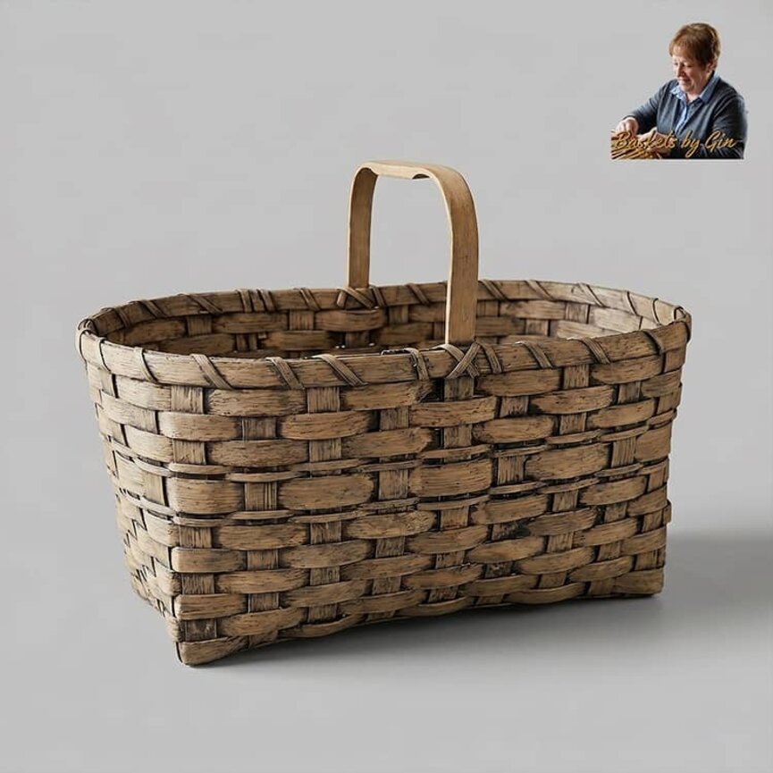 Cargo Basket in Natural with Black - 20" L