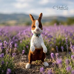 Small Standing Rabbit Brown & White - 8"