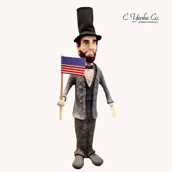 Primitive Handmade Abe Lincoln 14"