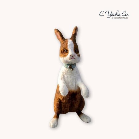 Small Standing Rabbit Brown & White - 8"
