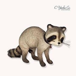Raccoon W/Collar Standing - 8"