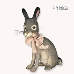 Jack Rabbit Black Tailed with Pink Ribbon - 8.75"