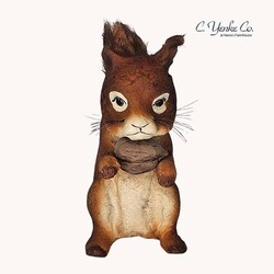 Red Squirrel Figurine with Acorn - 6"