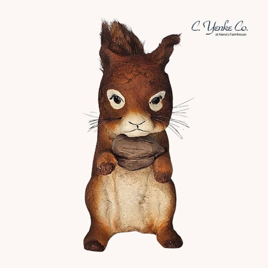 Red Squirrel Figurine with Acorn - 6"