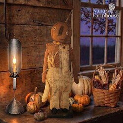 Patches Boy with Tan Pants Holding a Gourd & Fall Sign - 21"