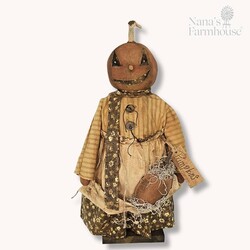 Betty Girl Doll with Flower Skirt Apron & Pumpkin - 19"