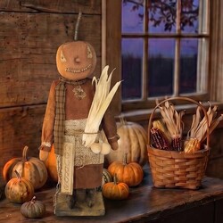 Bryn Girl Doll with Apron & Gourd Sign - 24"