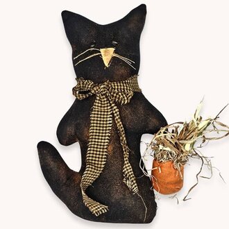 Black Flannel Kitty Doll