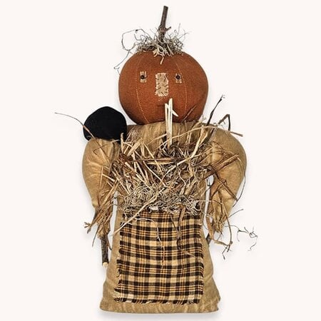 Pumpkin Girl Doll with Pocket & Crow