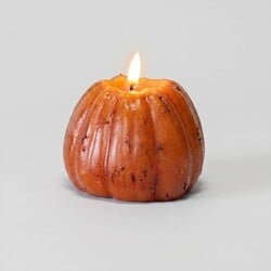 Orange 3D Flame Tall Pumpkin Candle - 4" x 4.5"