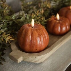 Orange 3D Flame Tall Pumpkin Candle - 4" x 4.5"
