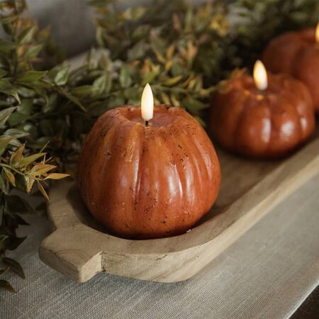 Orange 3D Flame Tall Pumpkin Candle - 4"