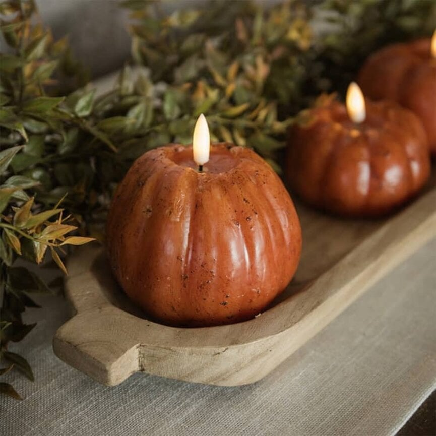 Orange 3D Flame Tall Pumpkin Candle - 4" x 4.5"